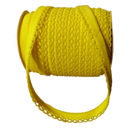 Biais picot uni jaune citron