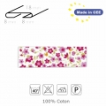 Biais aux jolies petites fleurs fuschia. 100% coton. Made in CEE.