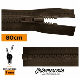 Fermeture détachable 80cm curseur 8mm Marron