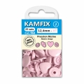 Boutons pressions Coeur rose 12,4mm Kamfix