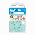 Boutons pressions Coeur Vert d'eau 12,4mm Kamfix