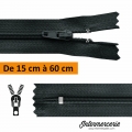 Fermeture éclair, jupe, robe, pantalon de 15 à 60 cm Gris anthracite