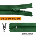 Fermeture Vert sapin, jupe, robe, pantalon 15 à 60 cm