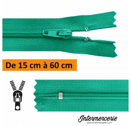 Fermeture Vert paon, jupe, robe, pantalon 15 à 60 cm