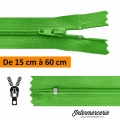 Fermeture Vert chartreuse, jupe, robe, pantalon 15 à 60 cm