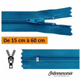 Fermeture Bleu bird , jupe, robe, pantalon 15 à 60 cm