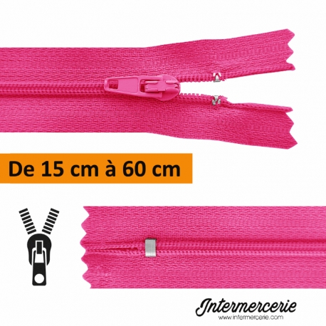 Fermeture Fuschia , jupe, robe, pantalon 15 à 60 cm