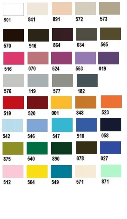 Carte de coloris cônes de fil à coudre